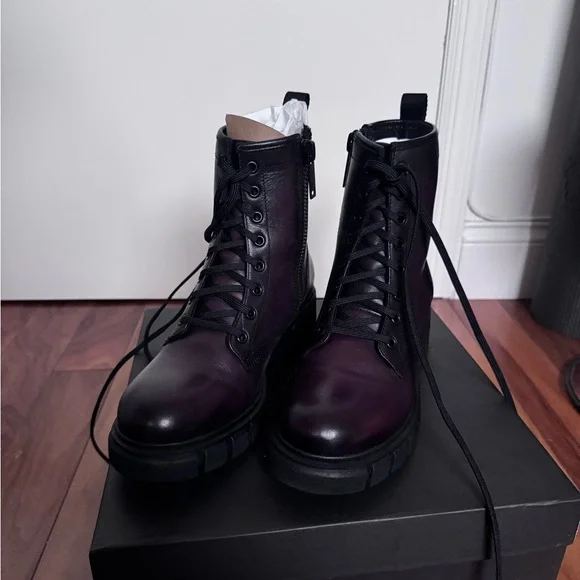 NWT Thursdays Coda Boots - Black Cherry 7.5 - Picture 5 of 7